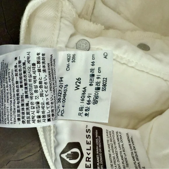 New! Levi's Premium 501 high rise white jean shorts size 26 - Picture 4 of 4